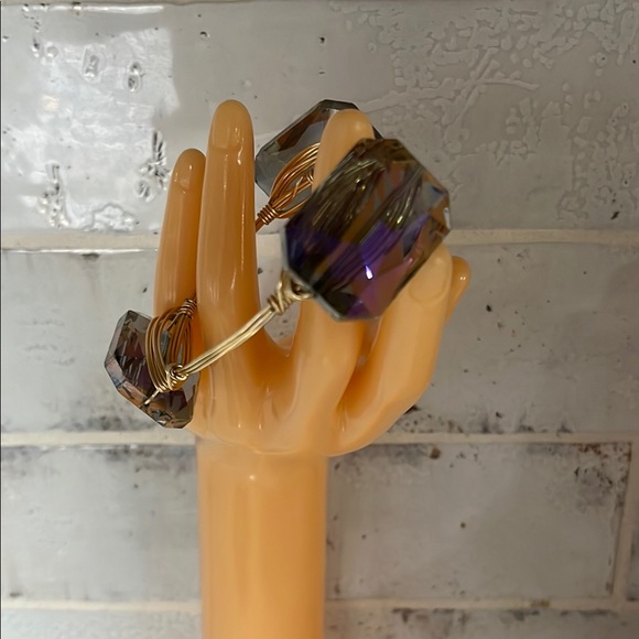 Chunky Wire-Wrapped Crystal Bracelet - Picture 2 of 7